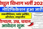 Vidhut Vibhag Vacancy 2025 Notification OUT